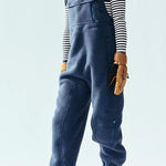 Outdoor Plush Solid Color Warm Women's Overalls