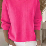 Women's Retro Solid Color Comfortable Print Turtleneck Knit Top