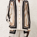 Long Sleeves Loose Plaid Striped Lapel Blouses&Shirts Tops
