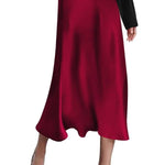 Satin midi skirt