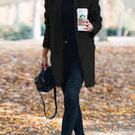 Margovil Ellen Stand Collar Open Front Pockets Coat