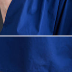 Simple Short Sleeves Loose Buttoned Falbala Split-Joint Solid Color Midi Shirt Dress
