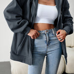 Loose Casual Sweater Cardigan Hooded Jacket