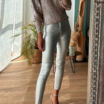 High Waisted Stretch Faux Leather Pants