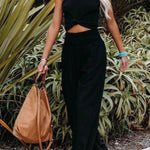 Fresh Air Linen Blend Pocketed Smocked Pants