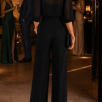 Mockneck Half Sleeves Top with Camisole High Rise Straight Leg Pants 3 Piece Set