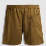 Men's solid color pique elastic waist casual shorts