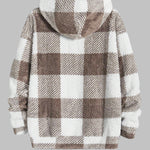 Men's Classic Plaid Fleece Hooded Pocket Sweatshirt