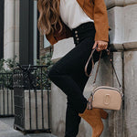 Margovil Zip Up Pocketed Faux Suede Moto Jacket(in 7 Colors)