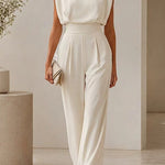Margovil Round Neck Sleeveless High Waist Wide Leg Jumpsuit