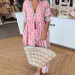 Modena™ | Casual Printed V-neck Half Sleeve Dress