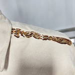 Men's Spring And Summer New Fashion Retro Western Cowboy Style Suede Embroidery Slim Lapel Short-Sleeved Shirt