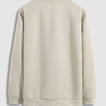 Men's Solid Color Textured Puff Grid Casual Crewneck Sweatshirt