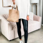 Margovil Solid Turtleneck Ribbed Knit Tunic Sweater