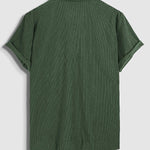 Men's Corduroy Half Button Short Sleeve POLO