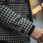 Men's Winter Retro Houndstooth Faux Wool Jacket