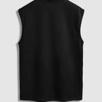 Men's Solid Color Suede Sleeveless Round Neck T-shirt