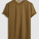 Men's Textured Pique Round Neck Short Sleeve T-Shirt Shorts Set