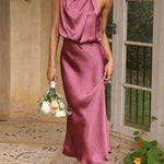 Margovil Sleeveless Mockneck Waisted Maxi Dress