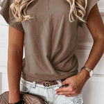 Margovil Stylish Ruffle Short Sleeve T-shirt
