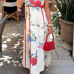 Bow Back Cut Out Floral Print Maxi Cami Dress