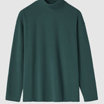 Men's solid color velvet half turtleneck Foundation T-shirt two-piece set