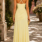 Margovil Sleeveless Back Criss Cross Swing Maxi Dress