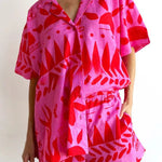Altos Unique Printed Pocket Shirt and Elastic Waist Shorts Set