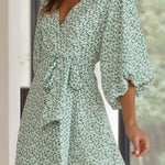 Sage Floral Mini Dress