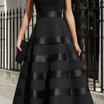 Sleeveless Tiered Midi Dress With Defined Waist
