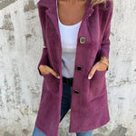 Morwenna | Long Sleeve Button Coat with Pockets
