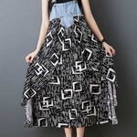 Loose Plus Size Flower Print Pockets Split-Joint Spaghetti-Neck Maxi Dresses Suspender Dress