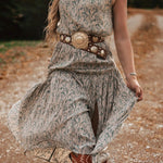 Vintage Cactus Print Sleeveless Dress