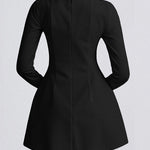 A-Line Bodycon Solid Color Zipper Square-Neck Mini Dresses