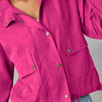 Brushed plaid lapel multi-button two-pocket midi jacket