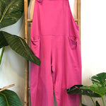 Stroke casual solid color jumpsuit