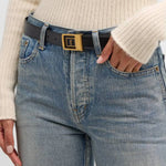YSL Buckle Leather Belt