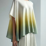 Batwing Sleeves Loose Gradient Split-Joint Round-Neck T-Shirts