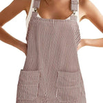 Women's Summer Adjustable Strap Striped Overall Dress