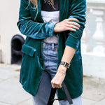 Eye Catching Street Style Velvet Blazer