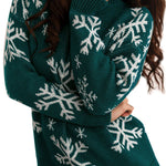 Turtleneck Christmas print knitted sweater