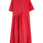 Cotton Blend Solid Color Irregularity Dress