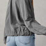 Brushed plaid lapel multi-button two-pocket midi jacket