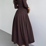 A-Line Bodycon Asymmetric Pleated Solid Color Split-Joint One-Shoulder Maxi Dresses