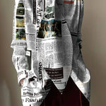 Long Sleeves Loose Letter Print Stand Collar Blouses&Shirts Tops