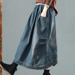 Split-joint Denim Skirt Bottom