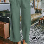 Women's Elastic Waist Tie Wide Leg Pants