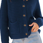 Retro long-sleeved round neck knitted new cardigan