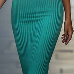 Elegant Knit Spaghetti Strap Bodycon Dress