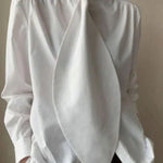 White Inspired Designer Oversize Tops Shirt Blouse